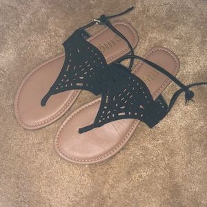 Black strap sandals